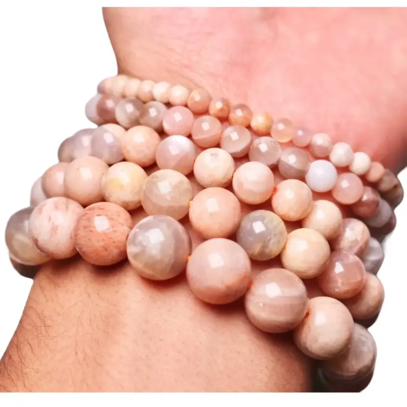 Bracelet Pierre de lune rose A+ – Image 2