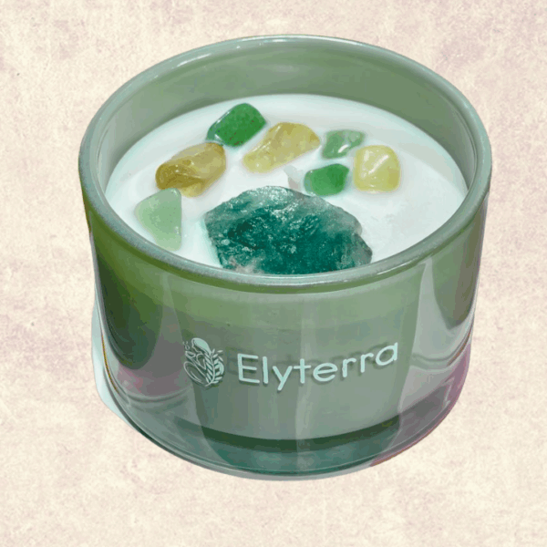 Bougie Énergisante aux Pierres Naturelles – ELYTERRA