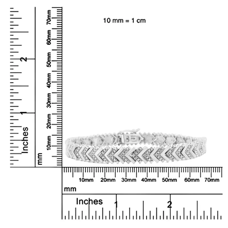 Bracelet à maillons en argent sterling avec diamants 1/6 ct, 7,25 po (I-J, I3) – Image 2