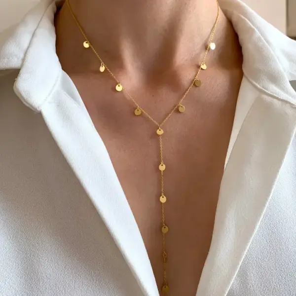 Collier long pendentifs ronds
