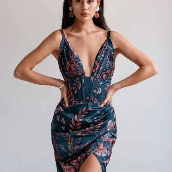 Robe midi drapée Halley