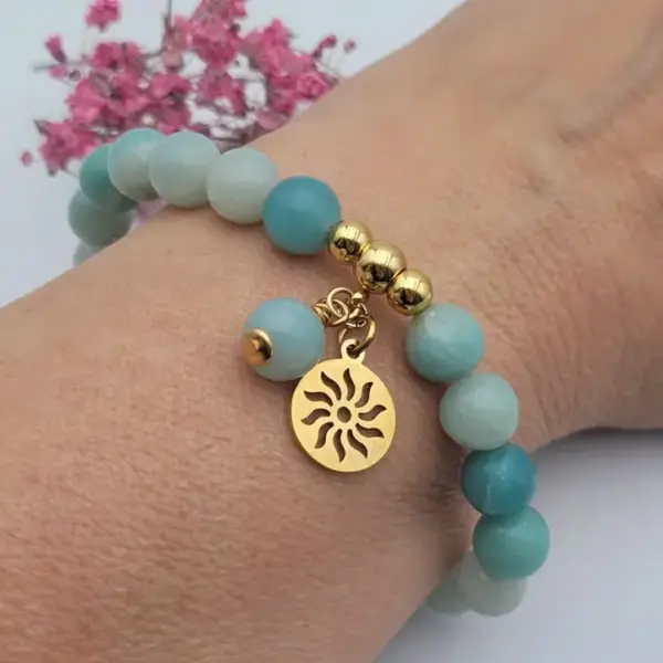 Bracelet pierres naturelles amazonite 8mm