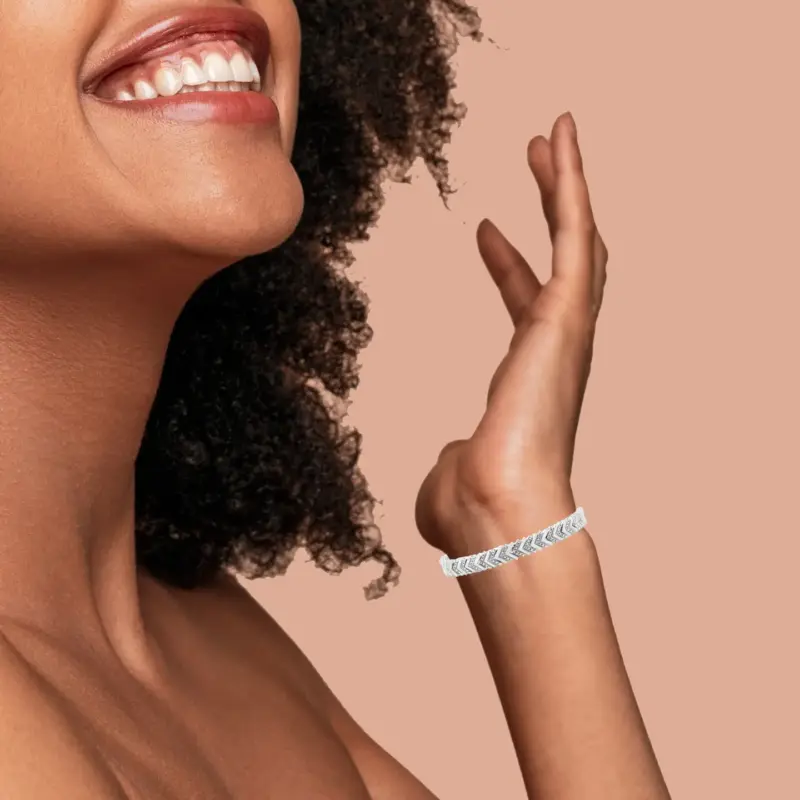 Bracelet à maillons en argent sterling avec diamants 1/6 ct, 7,25 po (I-J, I3) – Image 3