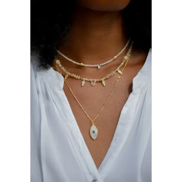Collier Labradorite, pierre de lune - Alysta