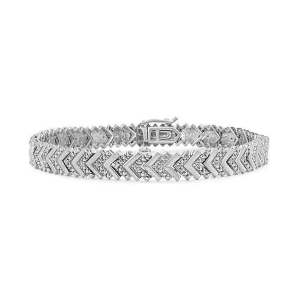 Bracelet à maillons en argent sterling avec diamants 1/6 ct, 7,25 po (I-J, I3)