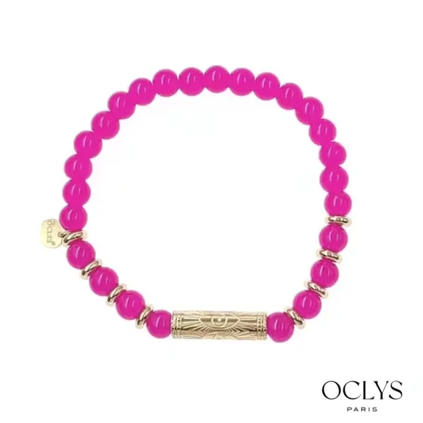 Bracelet acier inoxydable et pierres Tyché