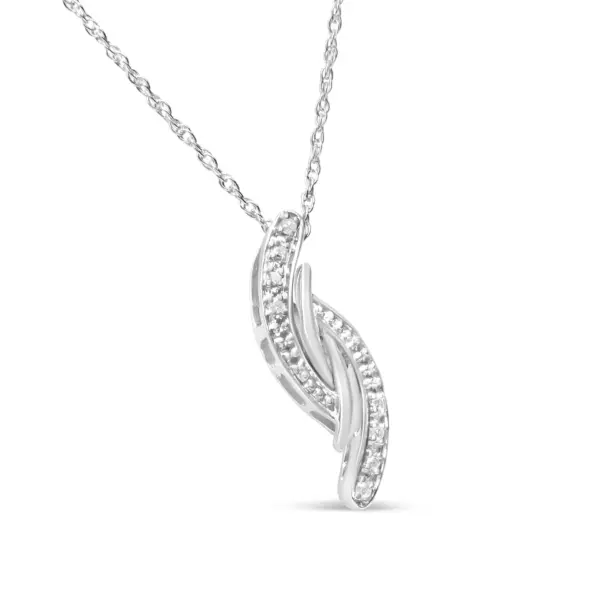 Collier avec pendentif en argent sterling orné de diamants (I-J, I3)