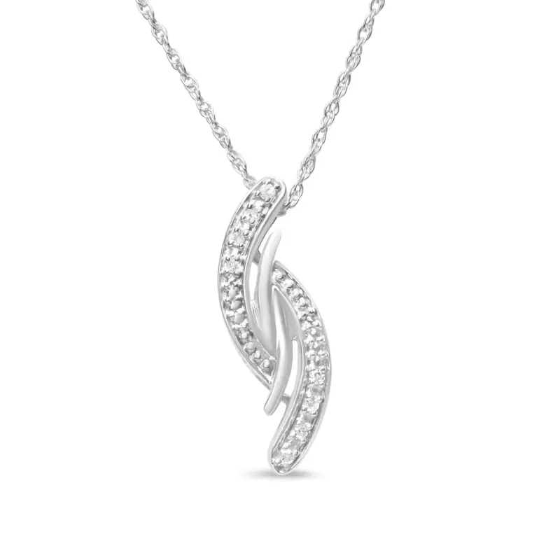 Collier avec pendentif en argent sterling orné de diamants (I-J, I3) – Image 2