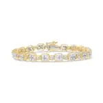 Bracelet à maillons carrés en or jaune 10 carats et diamants 2,0 carats