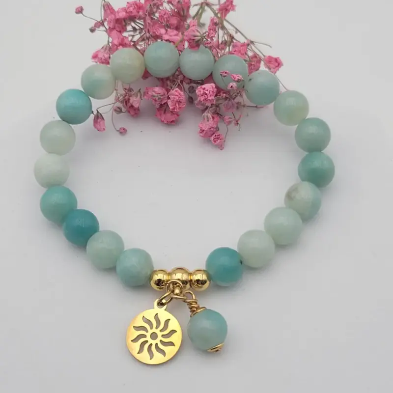 Bracelet pierres naturelles amazonite 8mm – Image 2