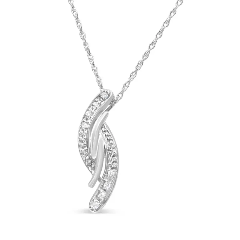 Collier avec pendentif en argent sterling orné de diamants (I-J, I3) – Image 4
