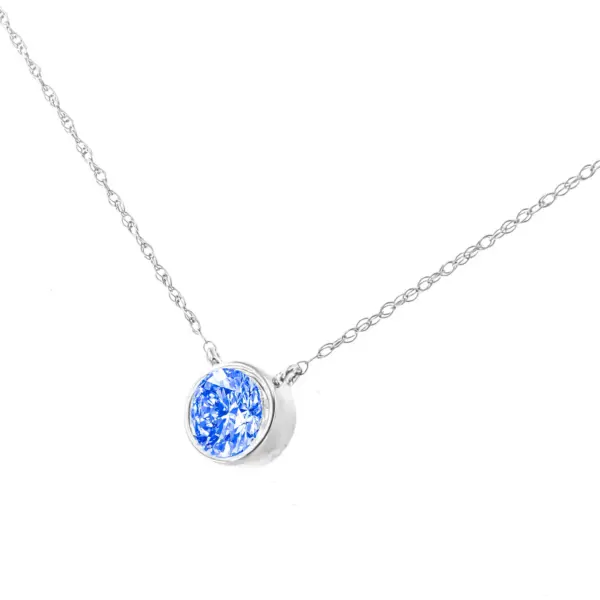 Collier avec pendentif diamant bleu en argent sterling de 40,6 à 45,7 cm (1/10 carat)